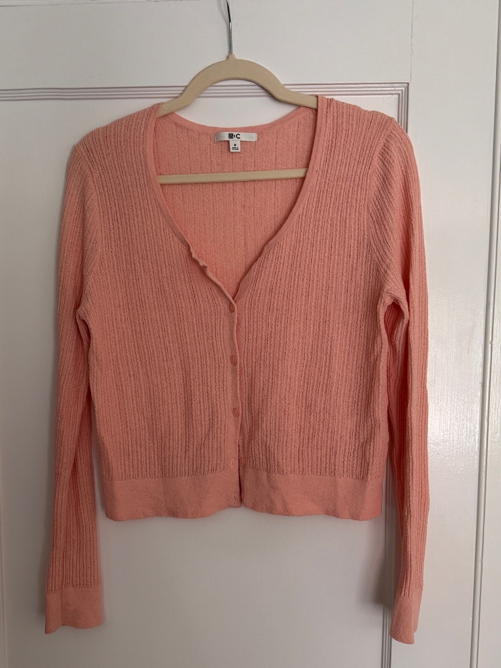 Uniqlo Peach light Knit Button-Front Cardigan